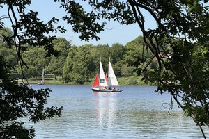 Zwei Segelboote auf dem Aasee