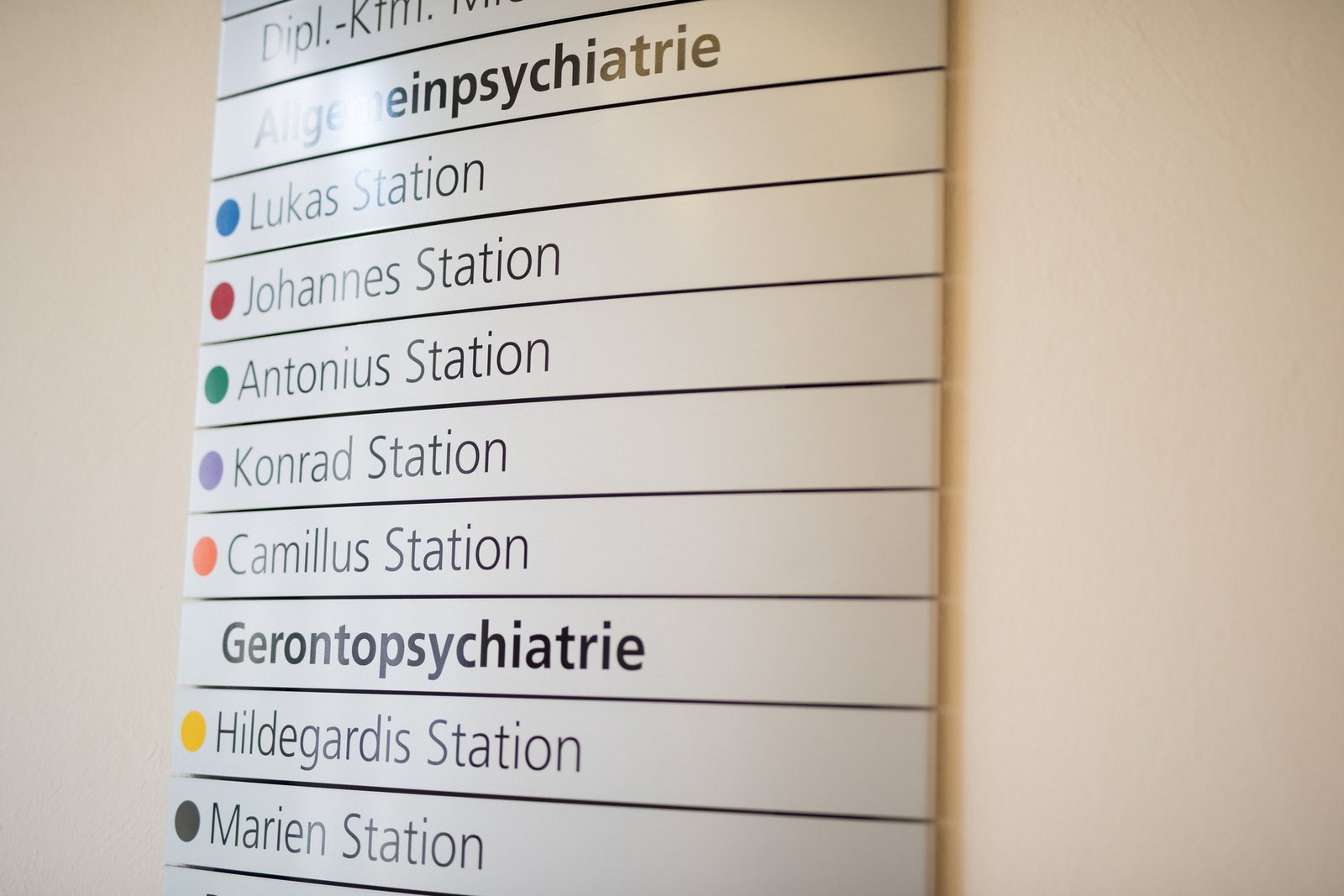 Wegweiser im Krankenhaus